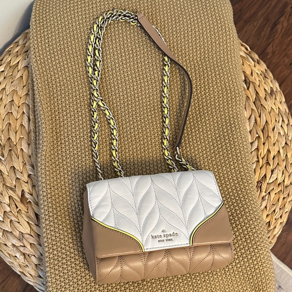 Kate Spade White and Tan Quilted Crossbody Bag - Picture 2 of 7